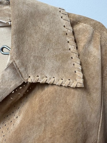 Marsh Landing Leather 2 Piece Size 10 Womens Cowgirl Tan Long Skirt & Top - Picture 12 of 21