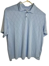 Champion Golf Duo Dry Men Blue Polo Golf Shirt Polyester Size 2XL EUC