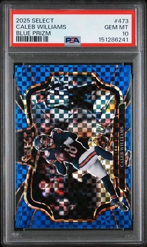 2025 Panini Select Caleb Williams Field Level Blue Prizm /75 - PSA 10
