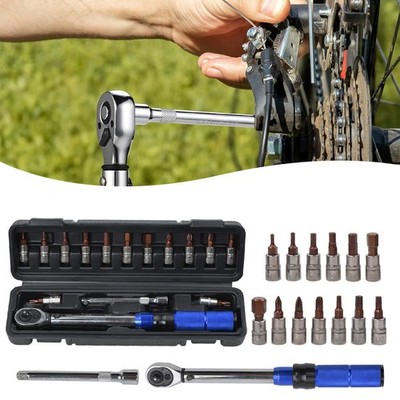 15pcs Torque Wrench Kit 2-24Nm Ratchet Tool Set For Bicycle Motorcycle Use