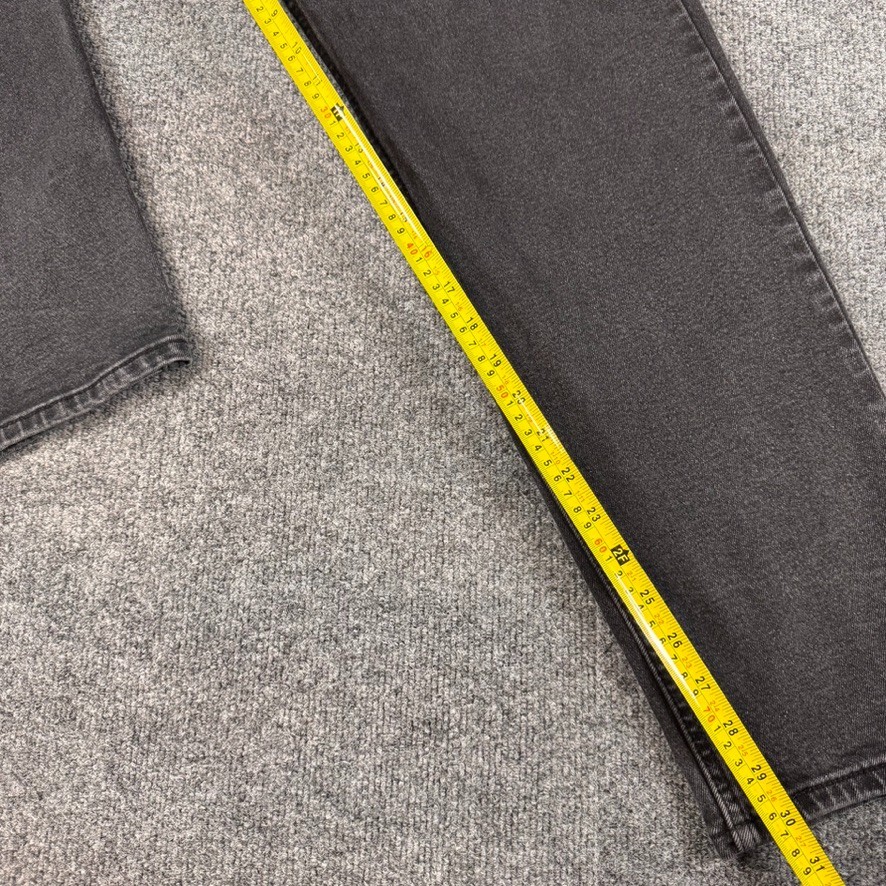 Levi's Jeans 502 Mens 34x32 Slim Tapered Fit Flex Black Denim Distressed Work thumbnail 16