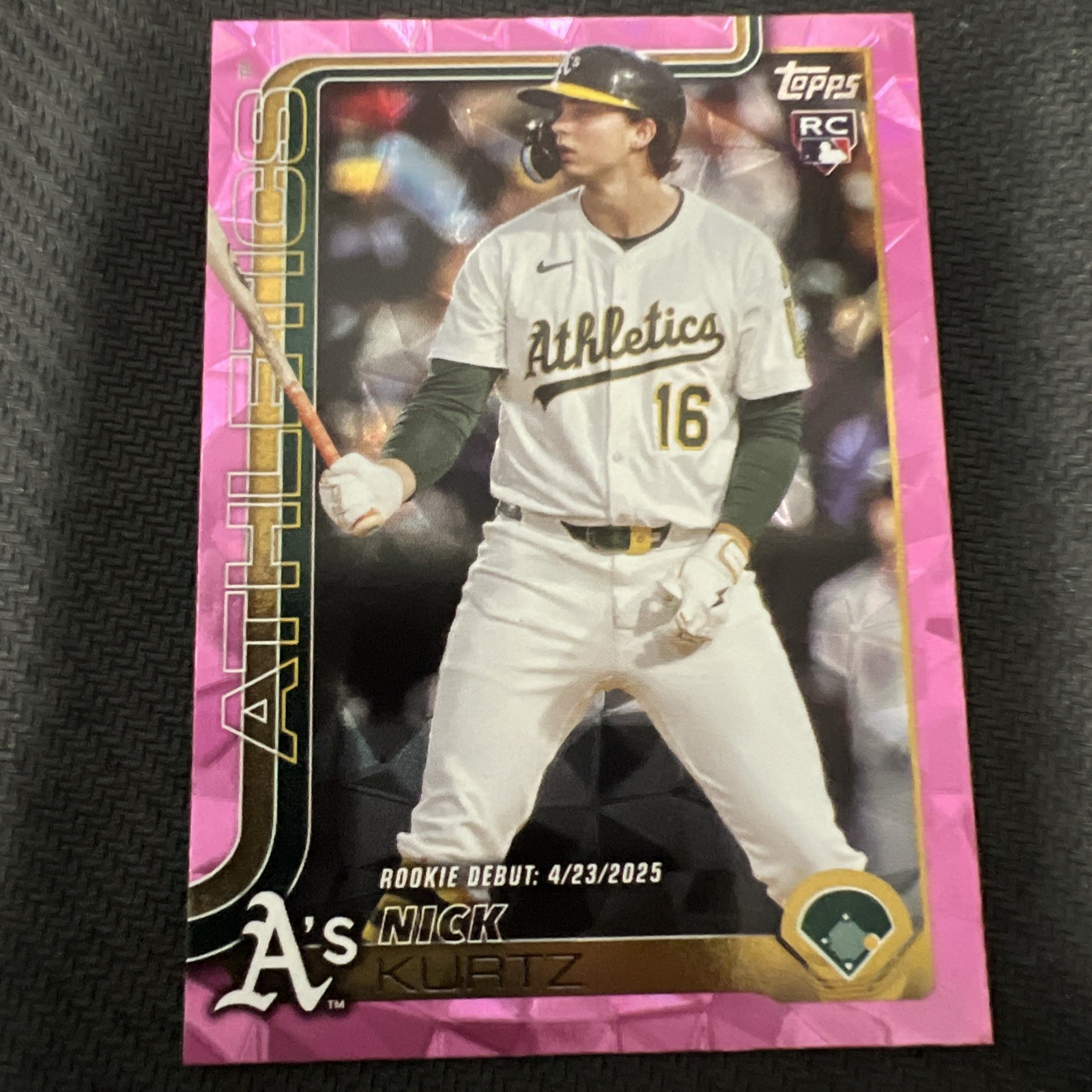 2025 Topps Update Nick Kurtz Rookie Debut Pink Holo Foil #US197