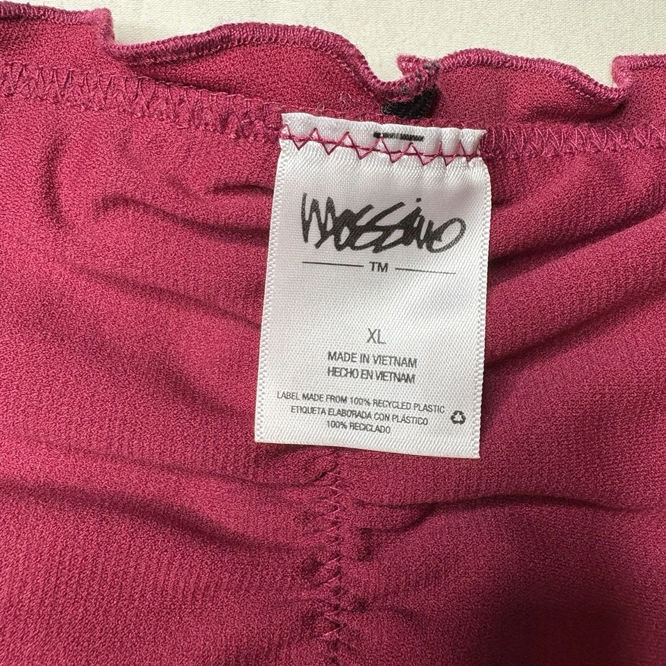 Mossimo Bikini Bottom Pink Cheeky Ruched Back Floral Burgundy Swimwear Size XL - Image 2 of 4