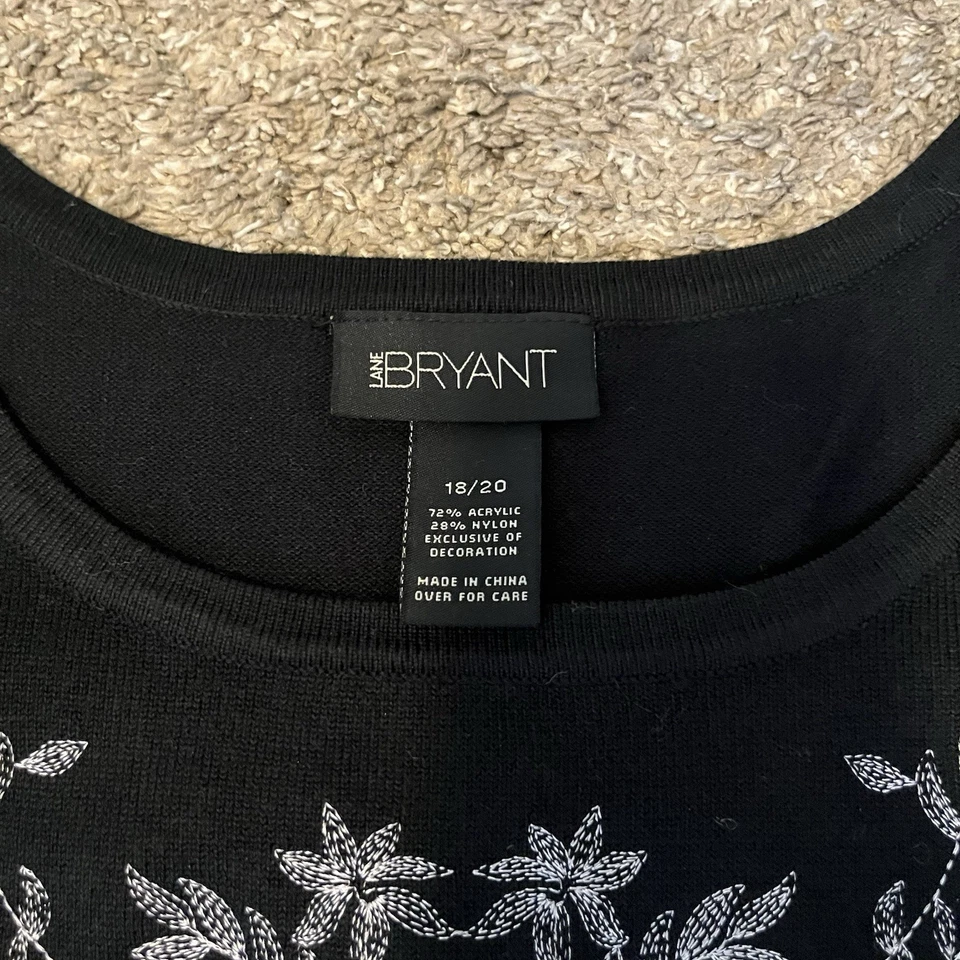 Suéter De Colección Lane Bryant Top Negro Fiesta Navidad Fiesta 18/20 Foto 3 de 4