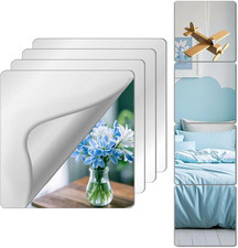 Unbreakable Mirror Tiles, 4PCS 8 X8 Peel and Stick on Mirror for Wall Mirrors D