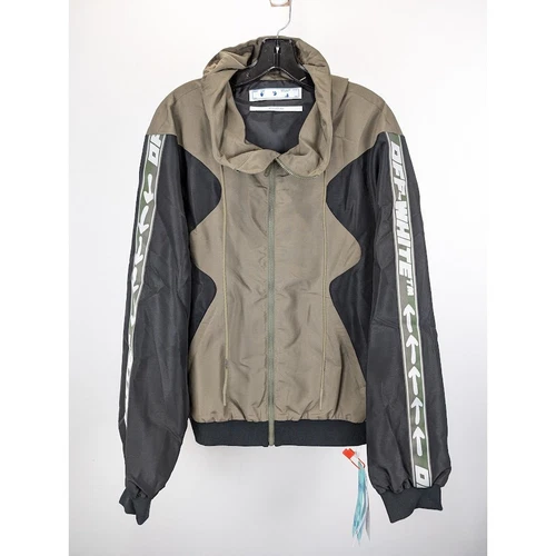 Off White ATHL Diag Outline Tracktop in nero bianco nuovo con etichette M