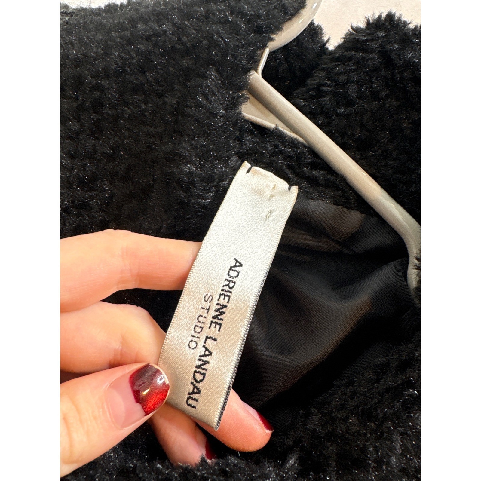 Adrienne Landau Studio Womens Faux Fur Trim Sweater Poncho One Size Luxury Chic