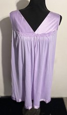 Vintage Vanity Fair Nightgown Womens Large Purple Nylon Sleeveless Made USA