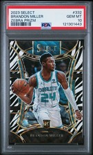 2023 PANINI SELECT ZEBRA PRIZM #332 BRANDON MILLER PSA 10