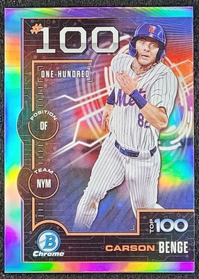 2025 Topps Bowman Scouts Top 100 Card #BTP-100 CARSON BENGE NEW YORK METS