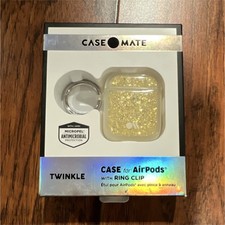 Case-Mate Twinkle Gold AirPods Case Antimicrobial Ring Clip Drop Protection