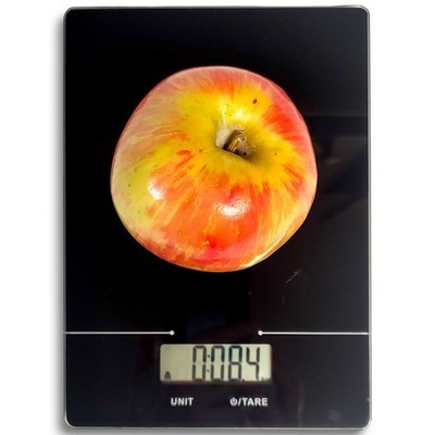 Black Tempered Glass Slimline Digital Kitchen Scale Max Weight 11 LBS.