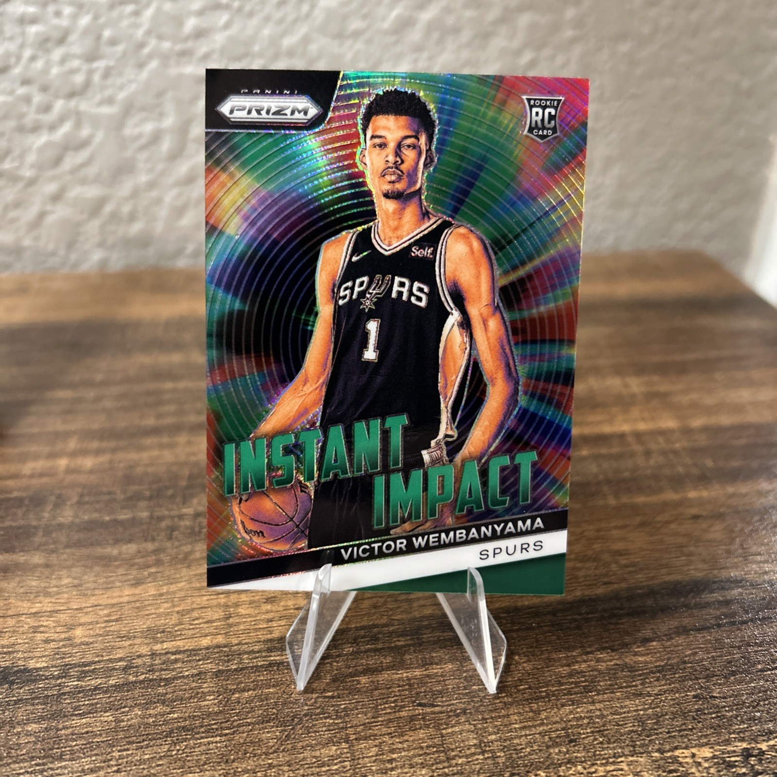 2023-24 Panini Prizm Instant Impact Victor Wembanyama Insert Rookie RC Green SP!