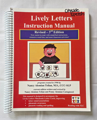 Lively Letters Instruction Manual 3rd Edition (Reading with TLC 1990) Spiral PB