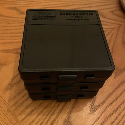 Lot of 3 MTM Case Gard P-100- Series Ammo Boxes Cases 100 Round Flip-Top 9mm 380
