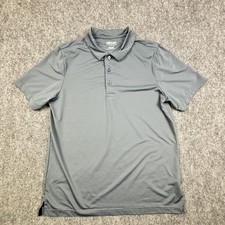 Kirkland Signature Polo Shirt Mens Medium Gray Performance Golf Stretch SS2021