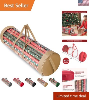 Christmas Wrapping Paper Organizer Storage, 41'' Gift Wrapping Paper Storage C...