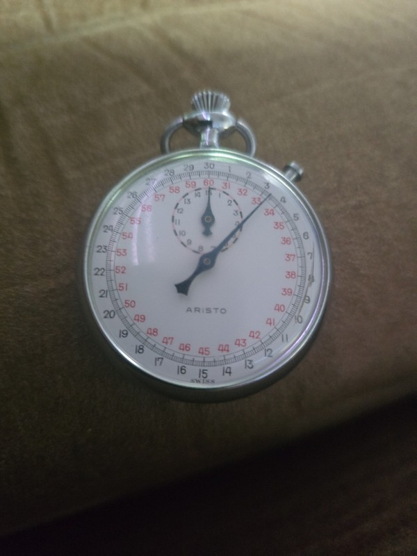 Swiss Made 1/10 Aristo Apollo 7 Jewels Mechanical Wind Up Vintage Stopwatch