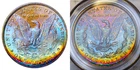 1886-P PCGS MS63 MORGAN $ NICE COLORFUL TONED RAINBOW (VIDEO)