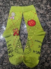 2025 McDonald's Grinch Socks Green Christmas Adult Happy Meal NEW