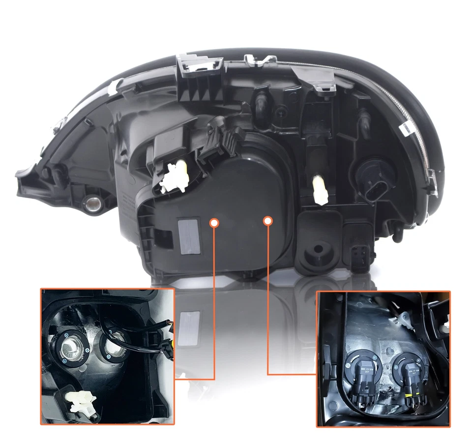 Freightliner Columbia PAIR Headlight w/ Chrome Bezels 2001-2017 Set w/ All Bulbs Foto 4 de 4