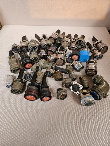 44 pcs Military Circular Connectors, various manufacturers, used
