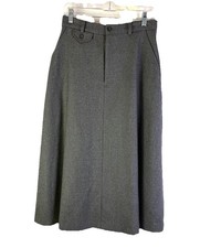 Vintage 90s Ralph Lauren Skirt Wool Midi Ankle Old Money Equestrian USA 12