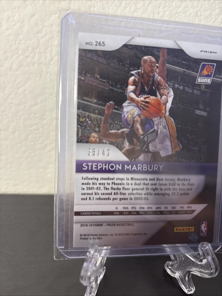 Panini Prizm Pink Pulsar Prizm 2018-19/42 Stephon Marbury #265 Foto 4 de 4