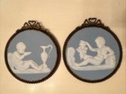 Plaque Medallions 6” Vintage Qty. 2 Rare French Limoges Porcelain Roman Greek — photo 1