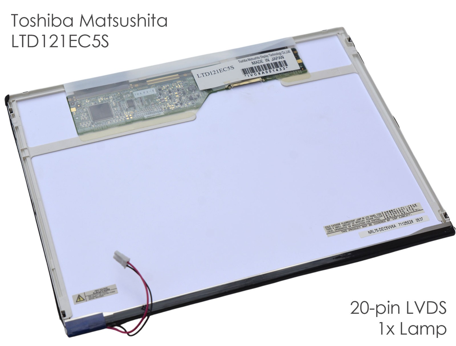 Toshiba MATSUSHITA LTD121EC5S 12"" 30cm TFT LCD XGA 1024x768 LVDS Display D81