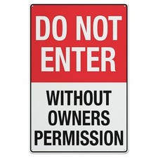 Reflective Do Not Enter Sign Iron Painting 20x30cm