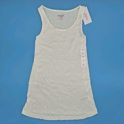 Isabel Maternity Women's White Scoop Neck Tank Top Size Medium
