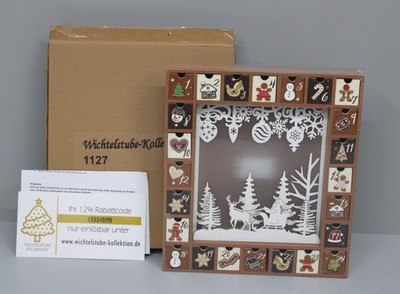 Wichtelstube-Kollektion Adventskalender 2024 zum befüllen mit LED Beleuchtung