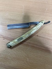 Vintage Hess John Prince Handmade Straight Razor Ornate Brass Handle Tips