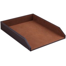KINGFOM Letter Tray, PU Leather Paper Organizer Tray for Desk, Paper Organize...