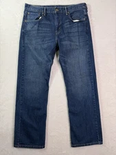 Levis Jeans 32x32 (fit 34x30) Blue 569 Loose Denim Dark Washed Out Faded Whisker