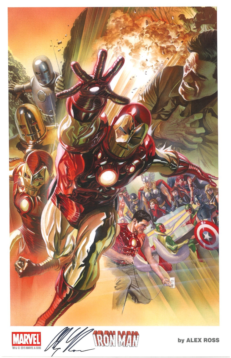 2015 SDCC Exclusive LITHOGRAPH - IRON MAN Marvel SIGNED by ALEX