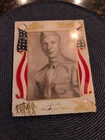 WW 2 Military Reverse Painted Glass Picture Frame With Soldier Photo