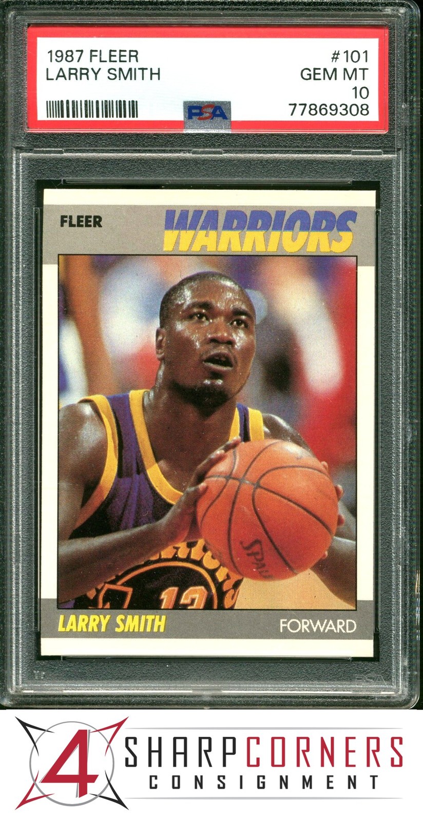 1987 FLEER #101 LARRY SMITH WARRIORS PSA 10