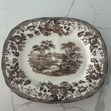 RARE Vintage Royal Staffordshire TONQUIN Brown 11.5” Platter Clarice Cliff