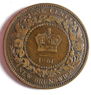 1861 CANADA (NEW BRUNSWICK) CENT AU UNCOMMON HIGH VALUE COIN lot S16