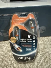 Philips 6 ft Digital Audio Coaxial Cable 24k Gold Plated Connectors **B3**