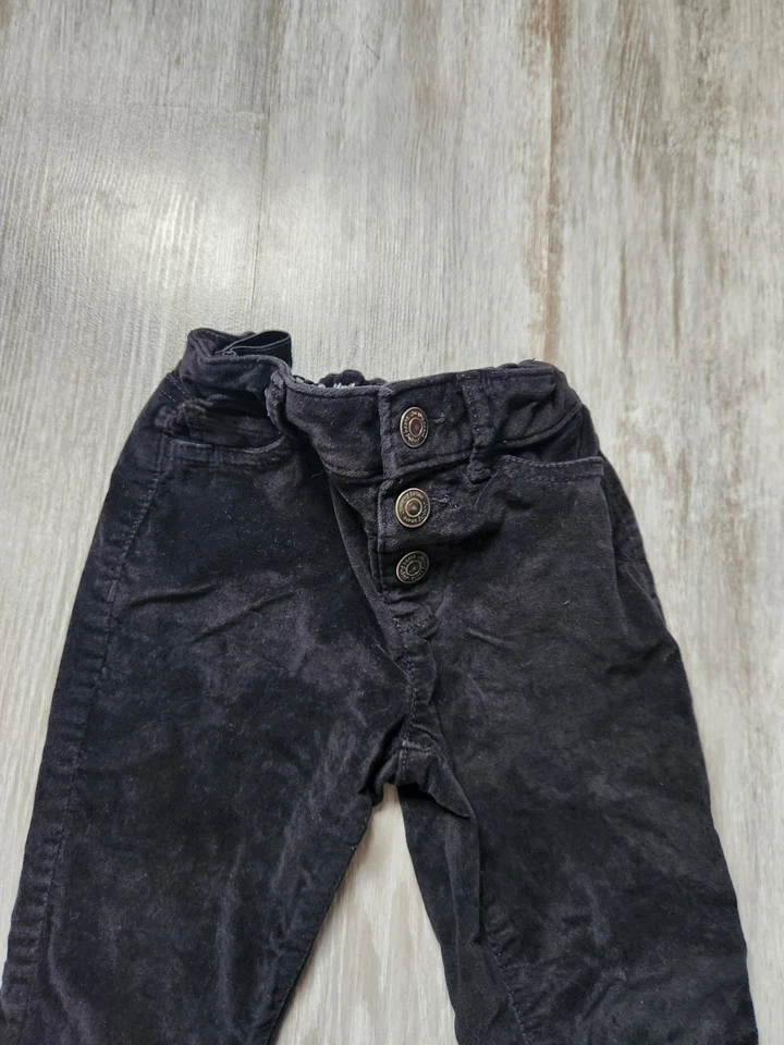 Pantalones Jumping Beans Negro Pana Pierna Recta Niños Jóvenes Talla 6 Botón Mosca Foto 3 de 4