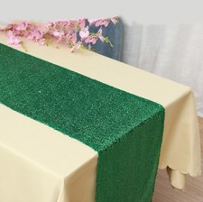 green glitter sequin table runner wedding anniversary party cake table decor