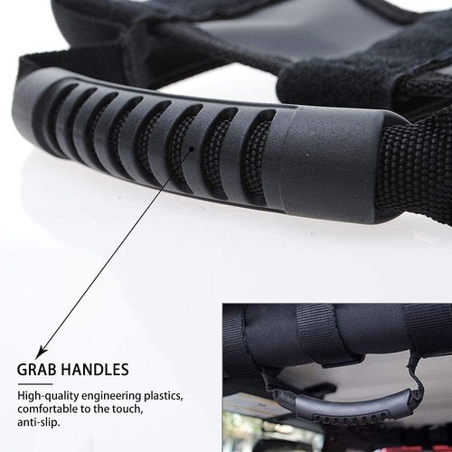 Black Thin Roll Bar Hand Grab Handles 2pcs/set fit for Jeep Wrangler JK TJ CJ YJ - Picture 3 of 14