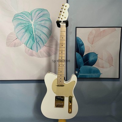 White Color Solid Body TL Electric Guitar S-S Maple Neck Gold Hardware Fast Ship