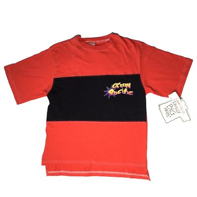NOS Made In USA Ocean Pacific Red & Black  Really Big Shirt  T-Shirt L/XL