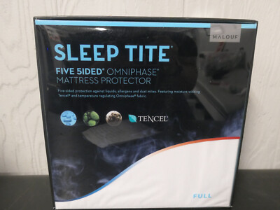MALOUF Sleep-Tite Five 5ided Smooth Mattress Protector FULL  100% Water-Proof