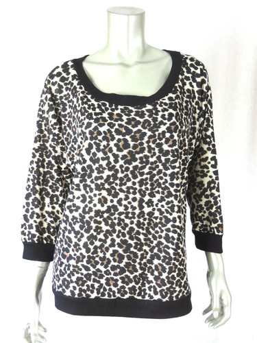 BONGO SZ NWOT Black Brown White Animal Shirt Comfy Blouse Top | eBay