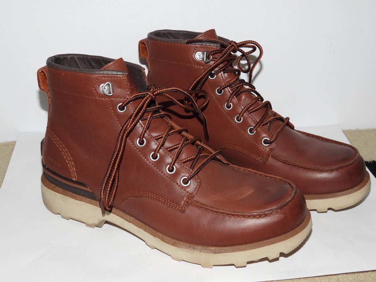 SOREL CARSON Moc-Toe Men's Boots Brown Waterproof Leather Size 10